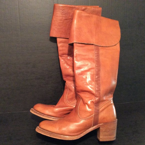 Frye Shoes - Frye Boots Vintage Campus Cuffed 8B Camel Tan 70s